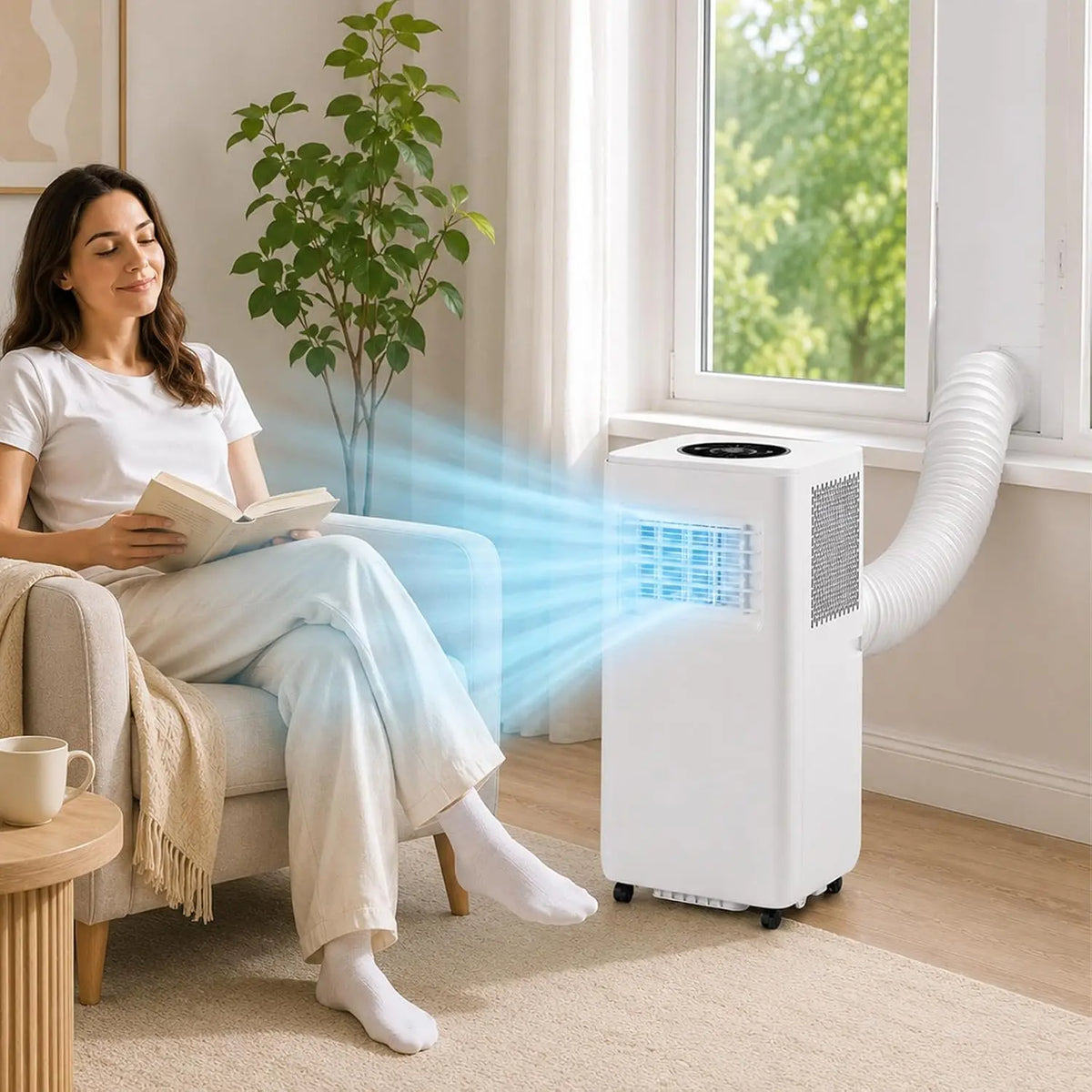 Aire Acondicionado Portátil de 13 000 Btu, Temporizador de 24 Horas 4000W