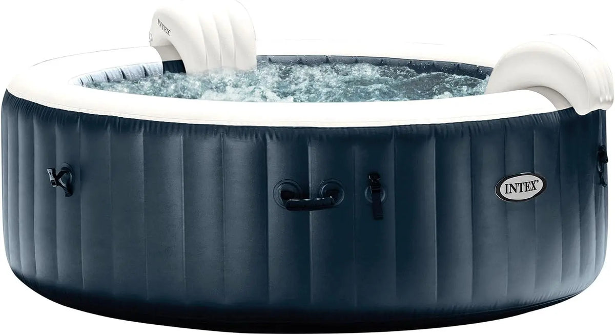 Intex SPA Hinchable Circular, 6 Personas, Ø216x71, Calentador hasta 40oC, 170 Salidas de Burbujas, Suelo térmico, Depuradora Filtro S1