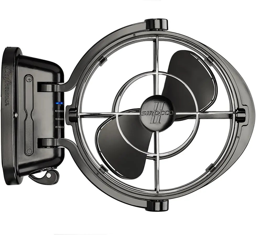 SEEKR Sirocco II, 7010CABBX, 3 velocidades, flujo de aire de 360 grados, ventilador cardán de cable directo, 125/185 CFM, 12/24 V, negro, hoja de 17