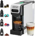 4 en 1 Máquina de Café en Cápsulas 19BAR para Lavazza MIO/Nespresso Original/Dolce Gusto cápsulas y Café Molido, 1L, 1450 W (negro-ES)