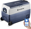 AAOBOSI 50l Nevera Portatil con Ruedas, Nevera Compresor Doble Zona con APP y Puerto USB, Nevera Camping 20 °C a -20 °C, 12/24V DC, 100-240V AC
